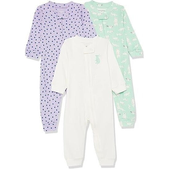 Amazon Essentials Unisex Toddler Snug-Fit Cotton Footless Sleeper Pajamas 3M