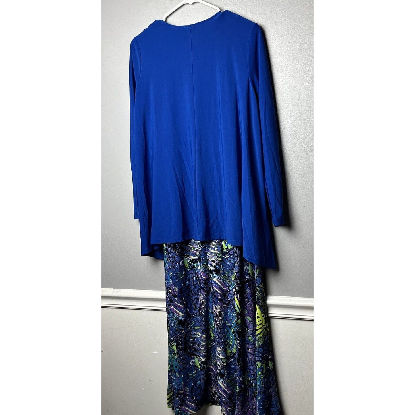 Attitudes by Renee Regular Como Jersey Midi Dress Cardigan Set Blue/Butterfly XS