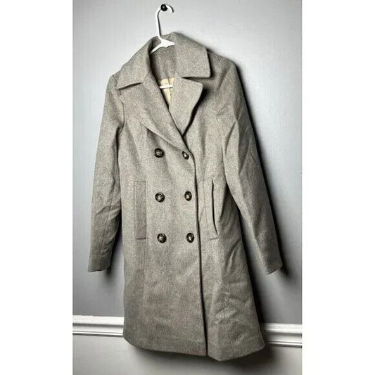 NEW Fleurette Double-Breasted Wool Peacoat in Oatmeal - Size 4