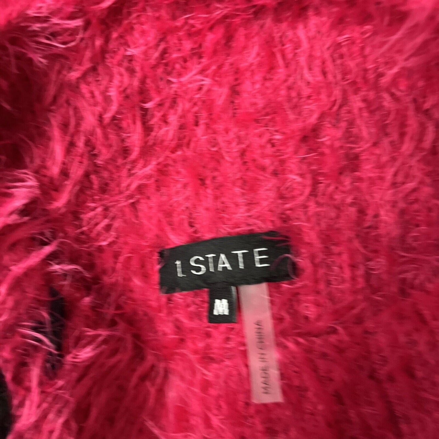 1.STATE Women's Whipstitch Eyelash Sweater Pink Size Medium