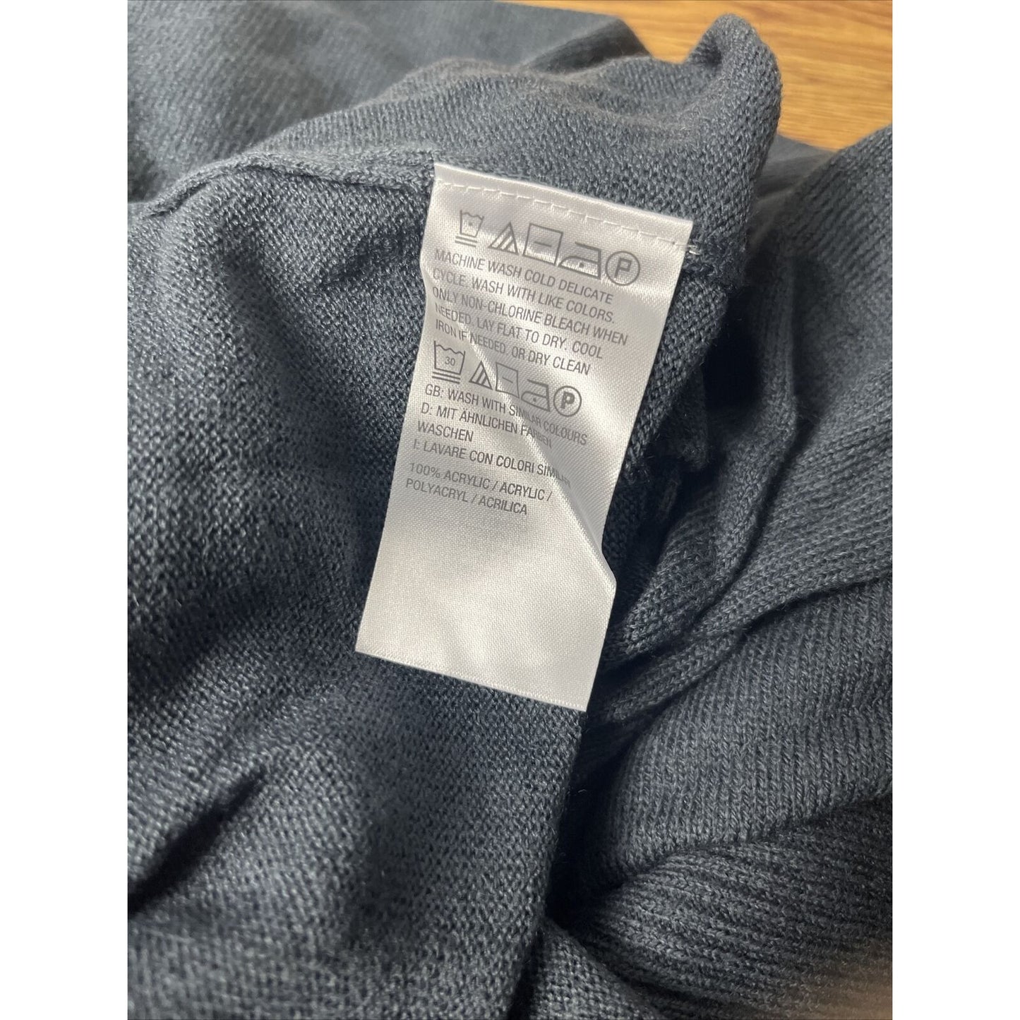 Denim & Co. Petite V-Neck Drop-Shoulder Long-Sleeve Pocketed Tunic Grey PL Size