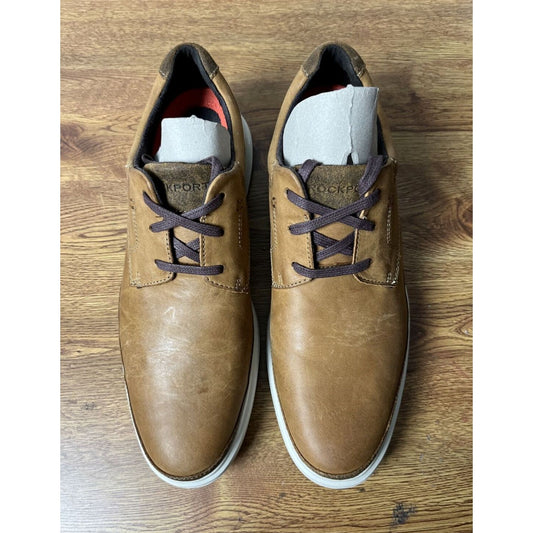 Rockport Men's Dressports 2 Go Plain Toe Oxford Shoes - Size 9 W - New Caramel