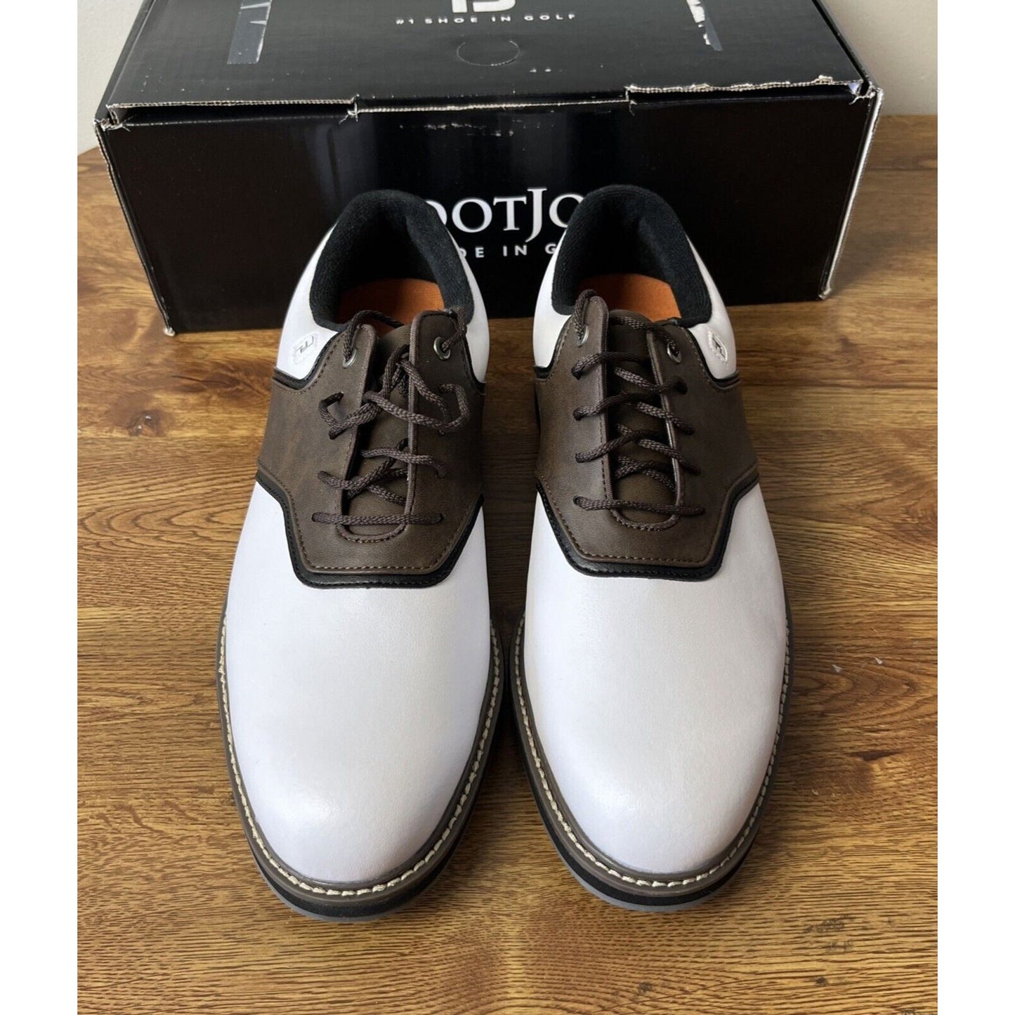 FootJoy FJ Originals 57022 White/Brown/Black Men Golf Shoes Size 8.5 XW