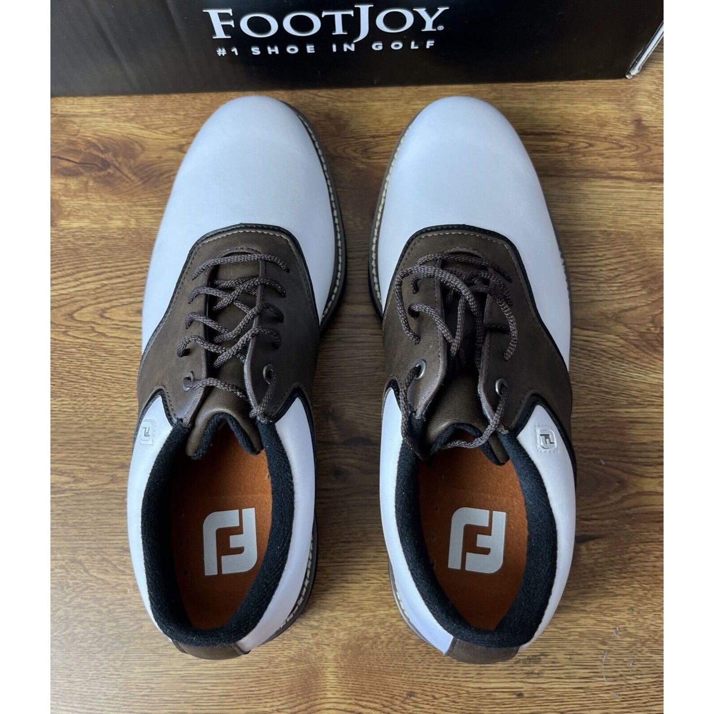 FootJoy FJ Originals 57022 White/Brown/Black Men Golf Shoes Size 8.5 XW