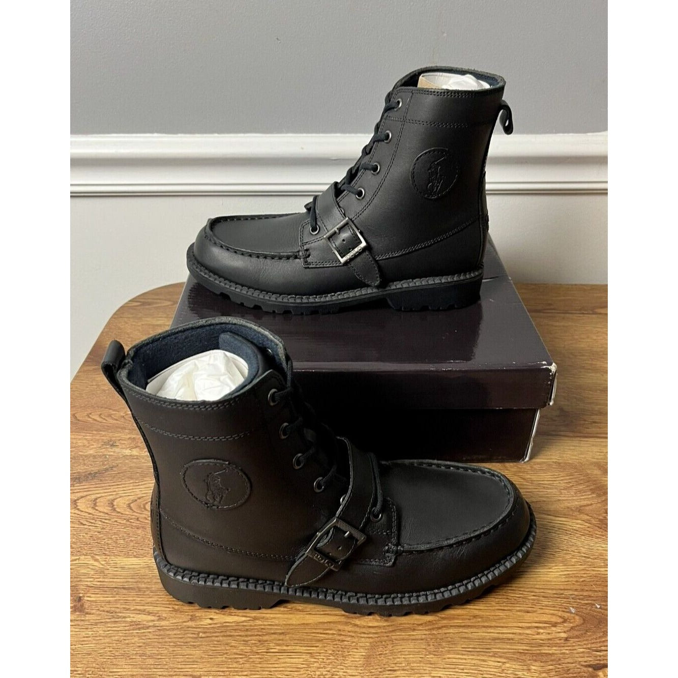 POLO RALPH LAUREN Junior's Ranger Hi II Boot 90945 B Black Size Boys 6