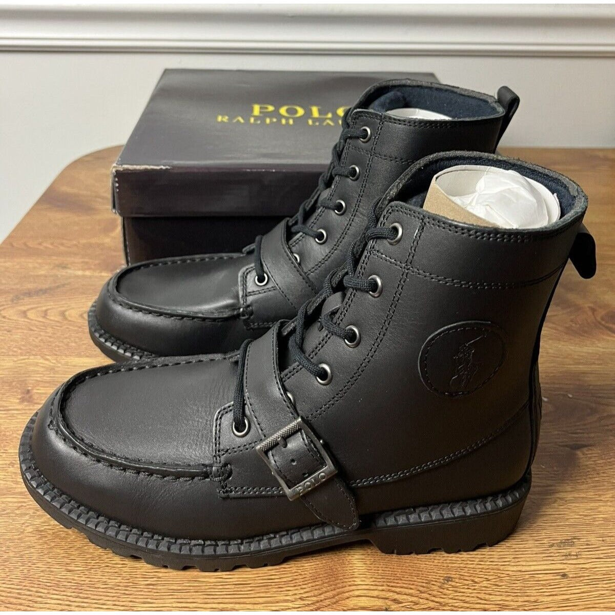 POLO RALPH LAUREN Junior's Ranger Hi II Boot 90945 B Black Size Boys 6