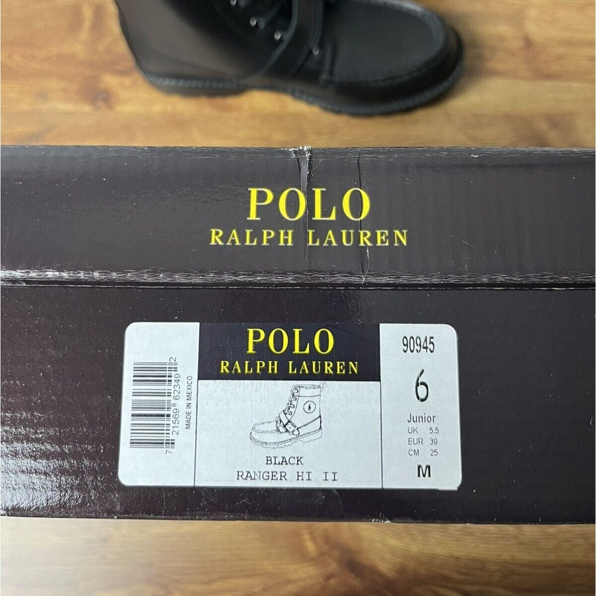 POLO RALPH LAUREN Junior's Ranger Hi II Boot 90945 B Black Size Boys 6