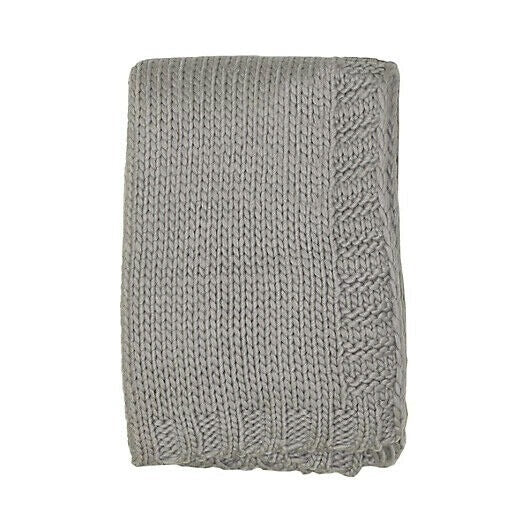NoJo Kimberly Grant Large Gauge Cable Knit Baby Blanket in Grey Size 38" x 42"