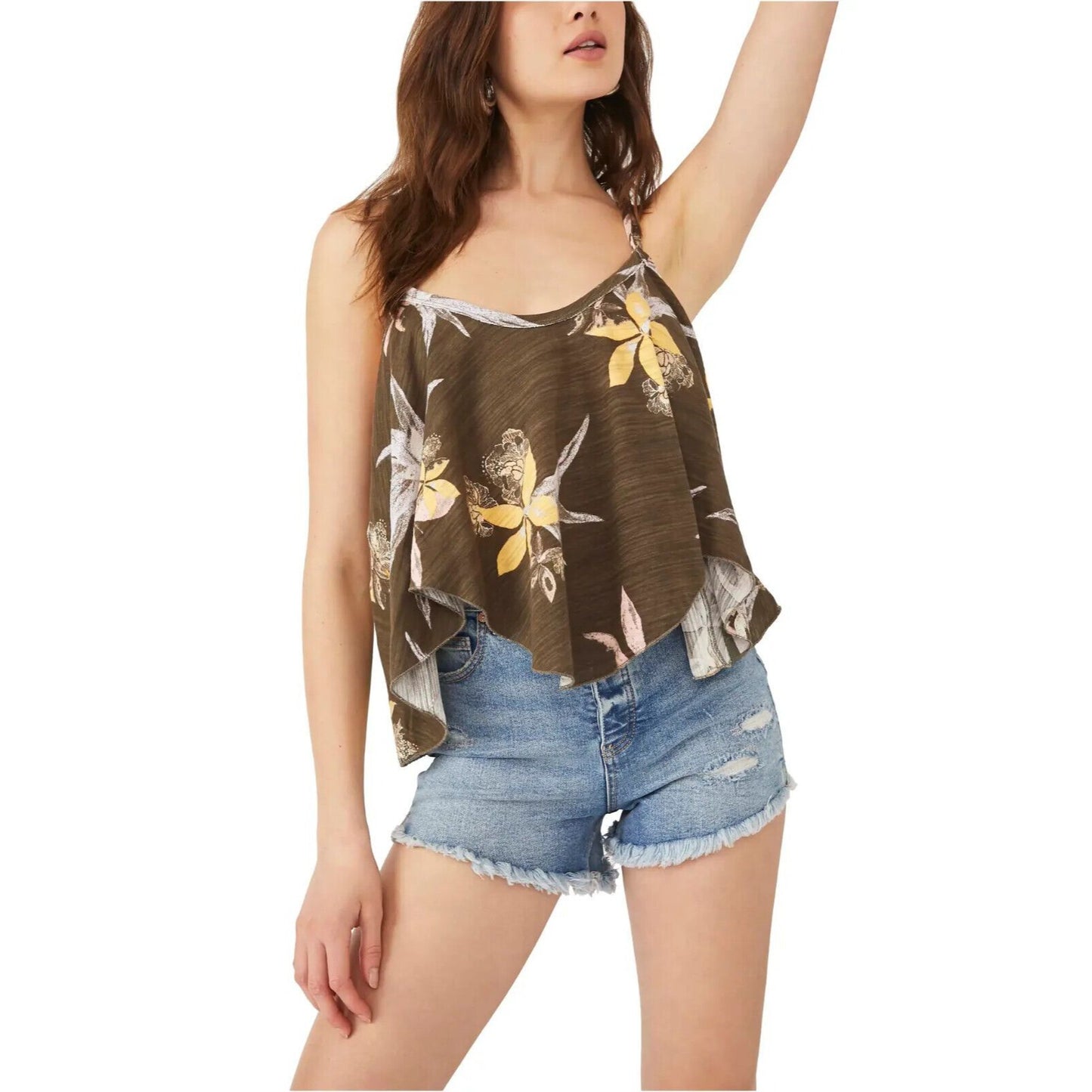 Free People Hey Girl Tank Top Army Combo Size XS NEW