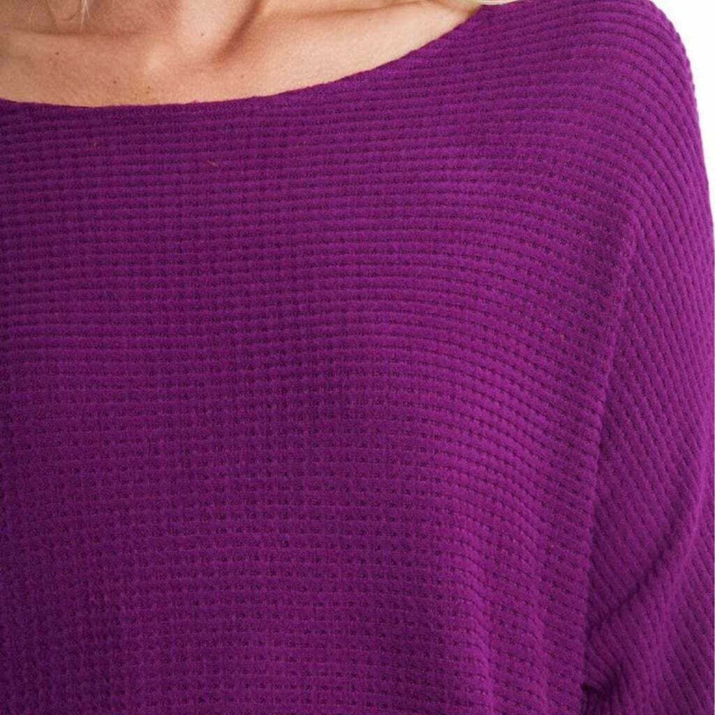 Women's 1.State Knot Back Waffle Knit Top, Size Medium - Purple