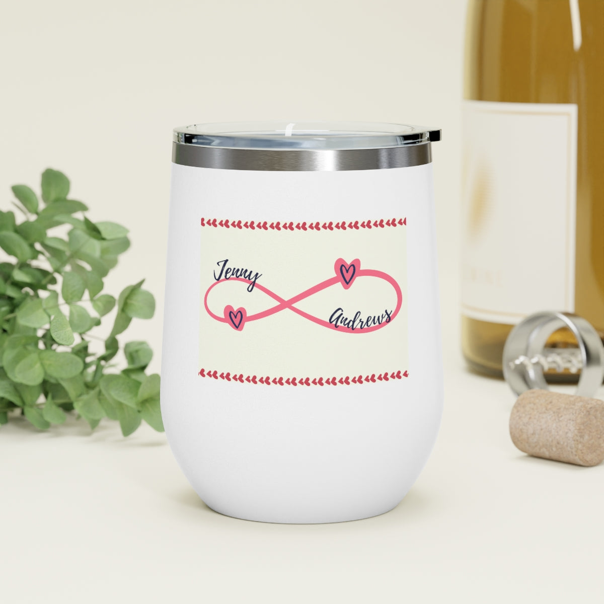 Custom Insulated Wine Tumbler 12oz, Double walled, BPA free, Vaccum insulated & Lightweight