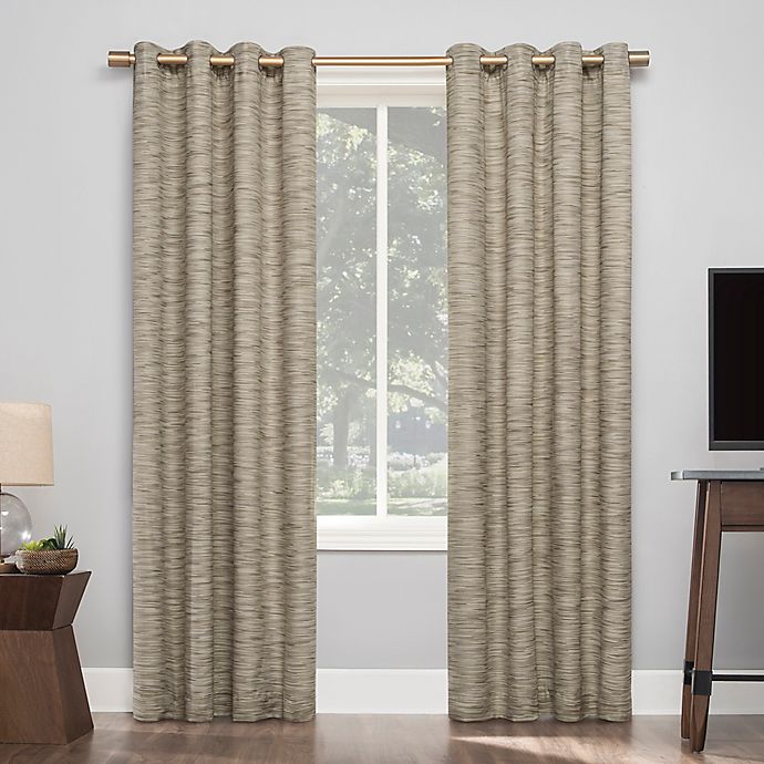 Sun Zero® Kamali Textured Strie Thermal Extreme Blackout 96-Inch Curtain in Dune (Single)