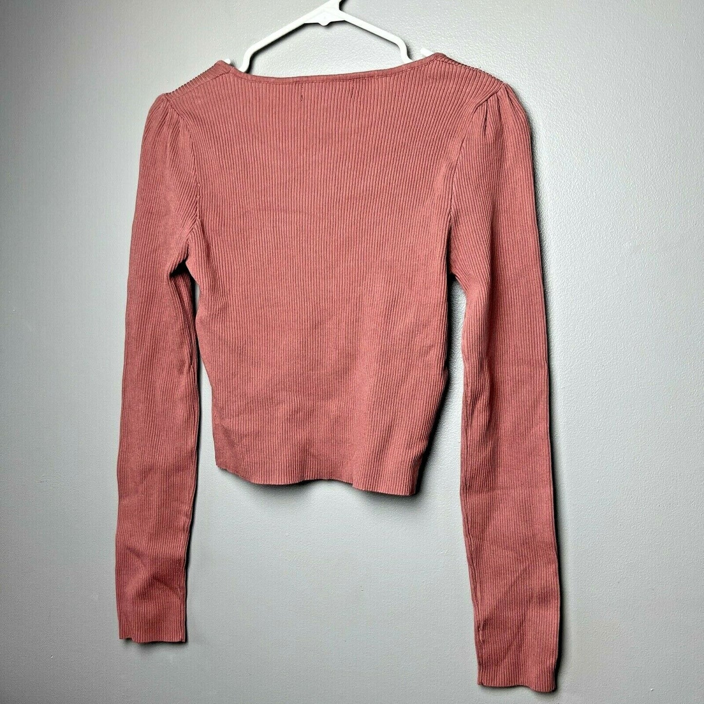 Love Tree XL Terra Cotta Ruched Sweetheart Neck Cropped Sweater Top