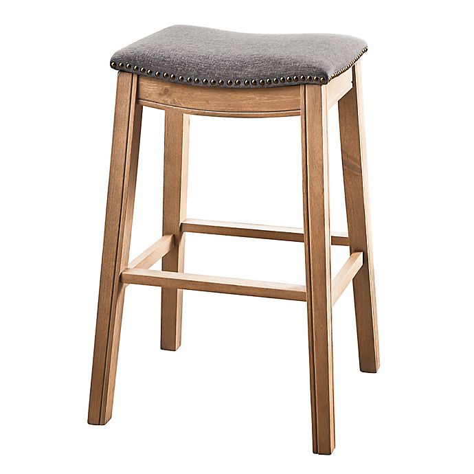 Bee Willow Home Saddle Counter Stool in Grey