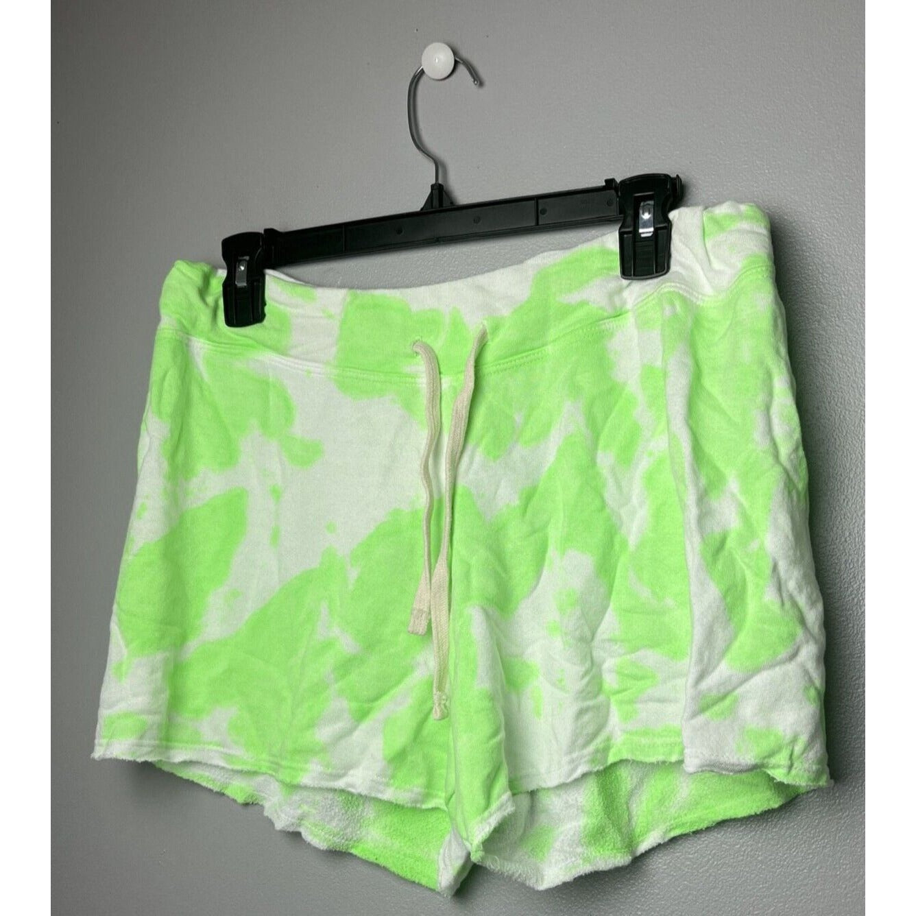 Sundry Shorts Size 3 Large French Terry Sweat Shorts White Green Tie Dye New