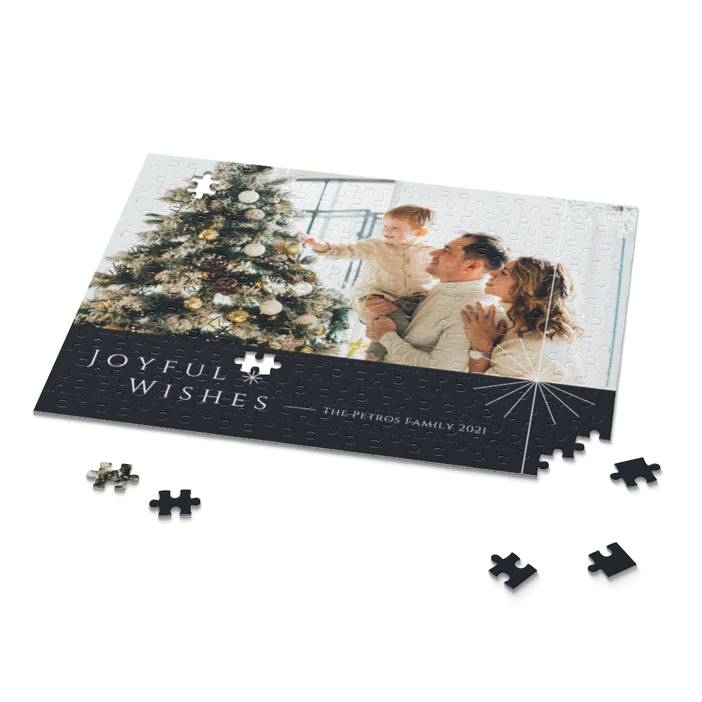 Personalized family Christmas tree Puzzle Photo Gift