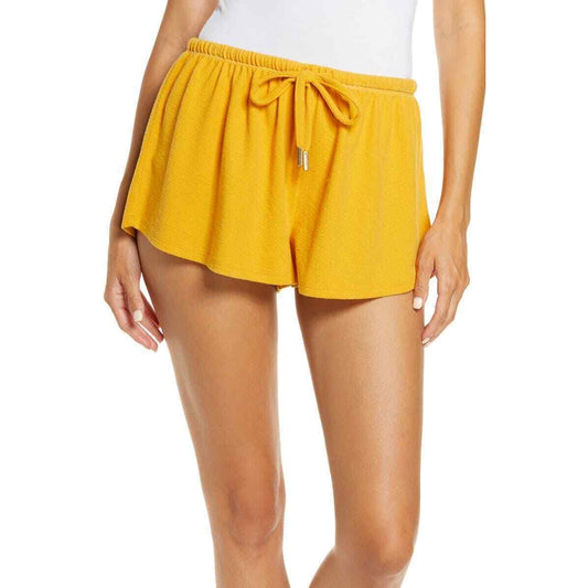 NWT Women's Honeydew Fool for Fall Tie Waist Shorts, Size Small - Yellow