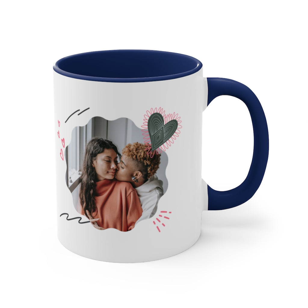 Custom romantic gift for couples Accent Coffee Mug, 11oz