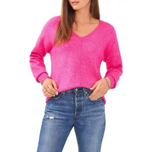 New Vince Camuto Women's Pink Lightweight V-Neck Sweater Size XS