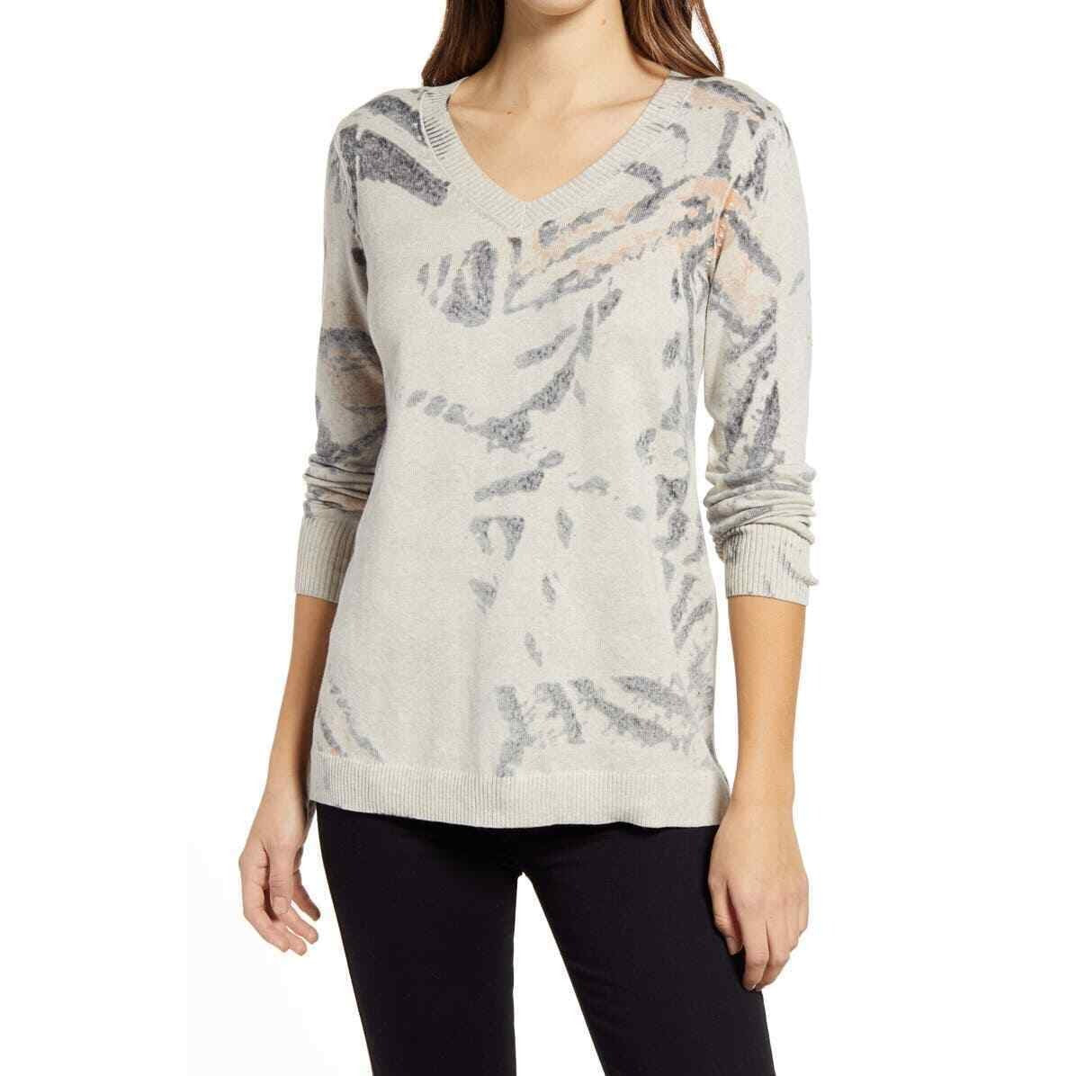 New Nic+Zoe M Foothill V-Neck Cotton Sweater Women's NWT