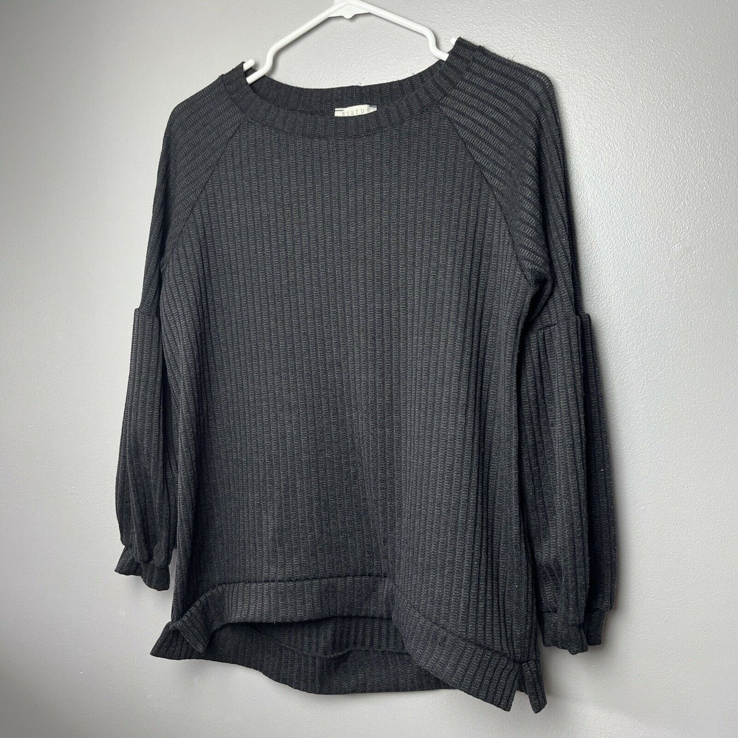Status By Chenault Sweater Top Size S Dolman Sleeve Pullover Rib Black NWT B3