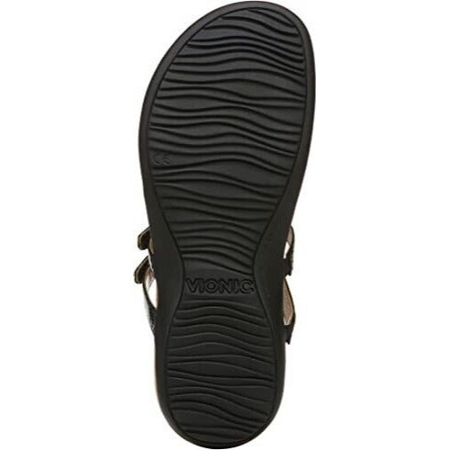 Vionic Womens The Rest Elvia Black T-Strap Sandals Size 9 (Wide) (6065543)