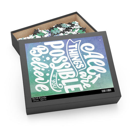 All things are possible if you believe Personalized Puzzle Photo Gift