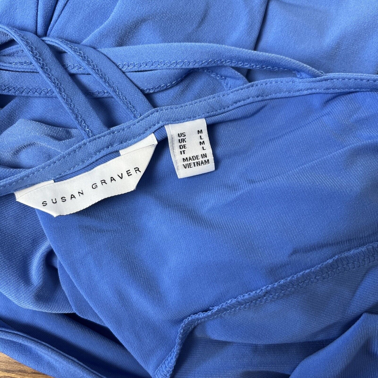 Susan Graver Knit 3/4 Sleeve Top With Back Lattice Detail (Blue Tide, M) A501351