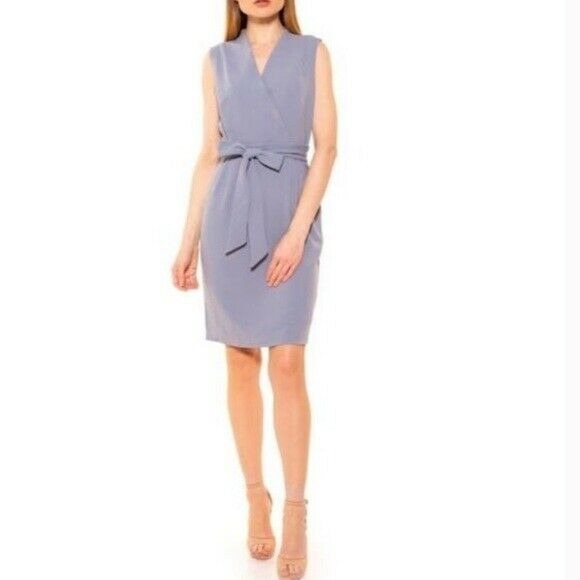 Alexia Admor Women's Dress M Blue Savannah Wrap Sheath Medium NEW