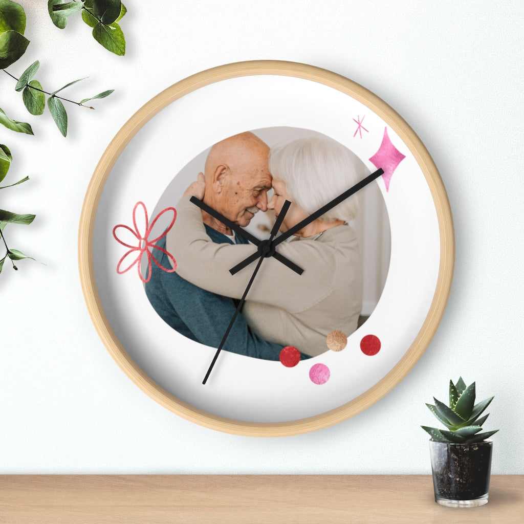 Custom grandparents photo Wall clock