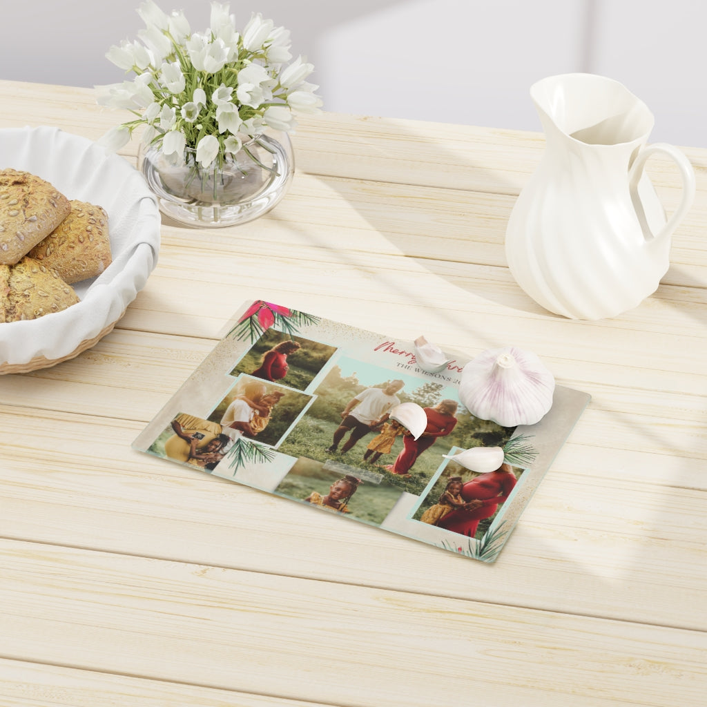 Christmas family picture Custom Cutting Board