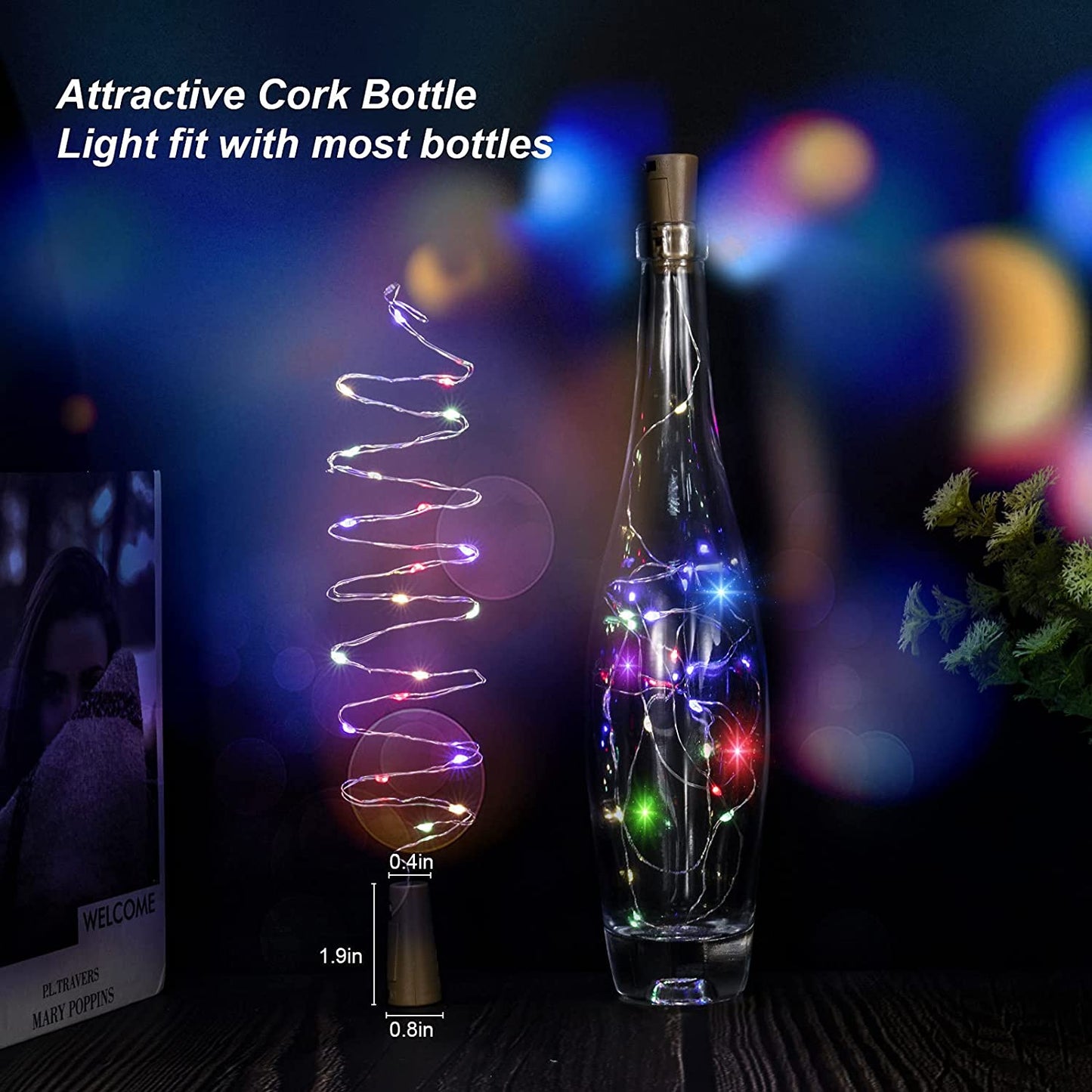 30 Pack Wine Bottle Led Lights with Cork for halloween, weddings and christmas