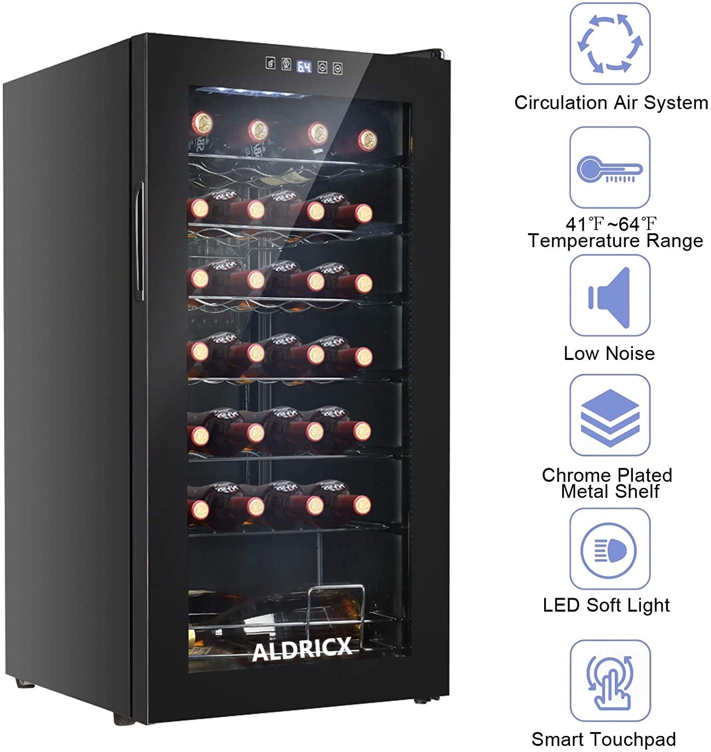 Aldricx® Wine Cooler Fridge 28 bottles Wine Chiller