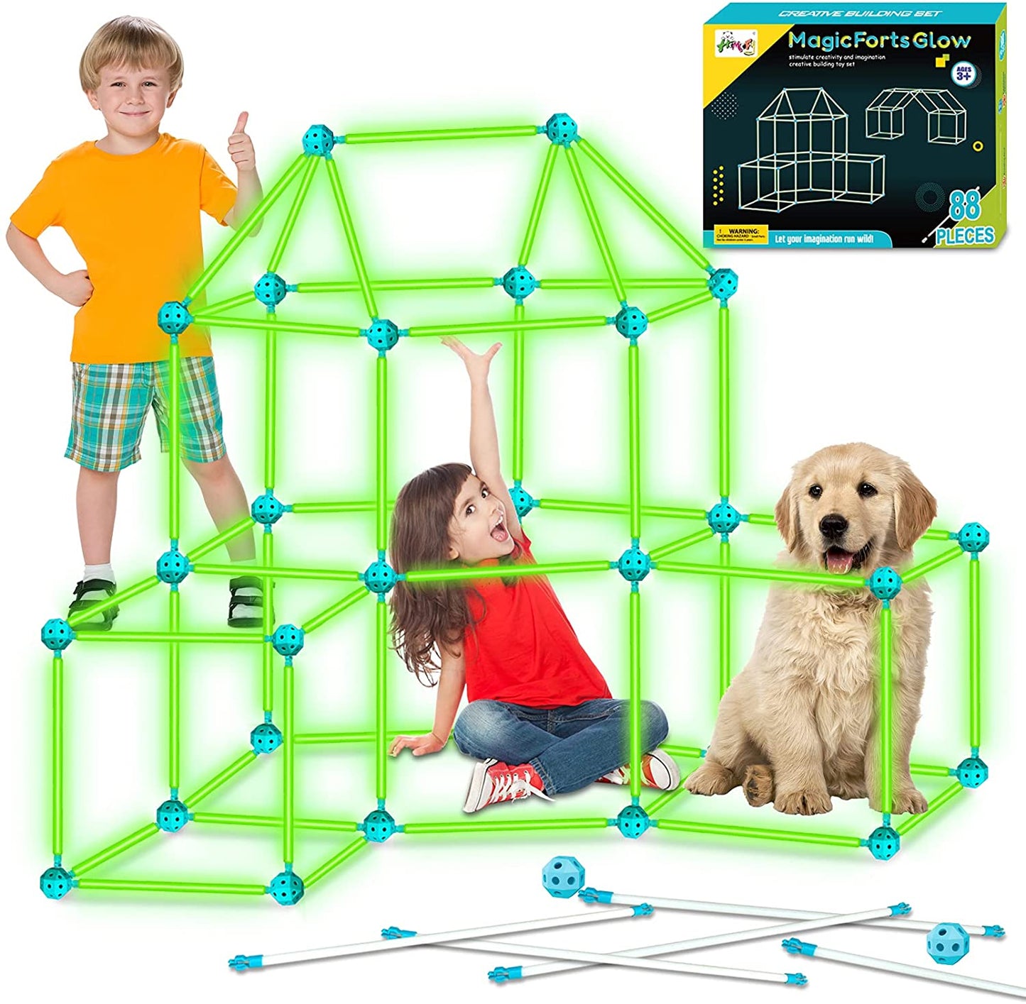 Peachy® Kids Luminous Fort Building Kit for Indoor & Outdoor