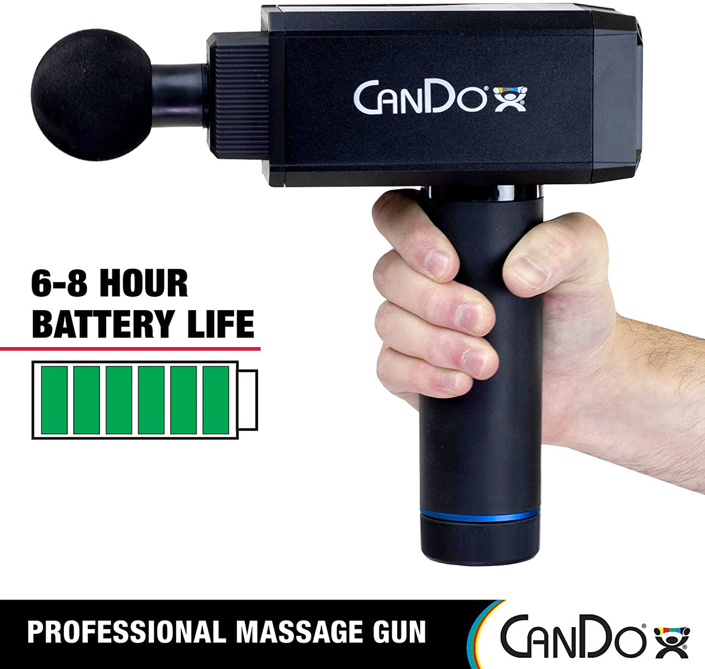 Cando Multi-Speed Vibration Percussion High-Powered Massage Gun with Interchangeable Heads