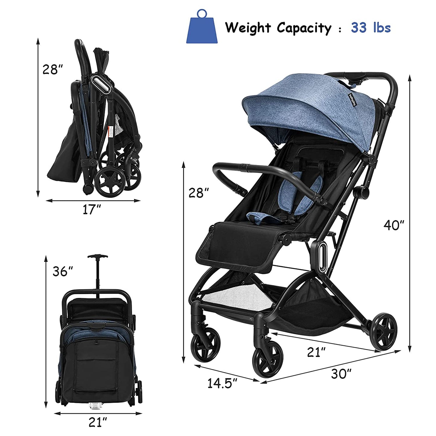 Peachy® Lightweight Baby/Infant Stroller