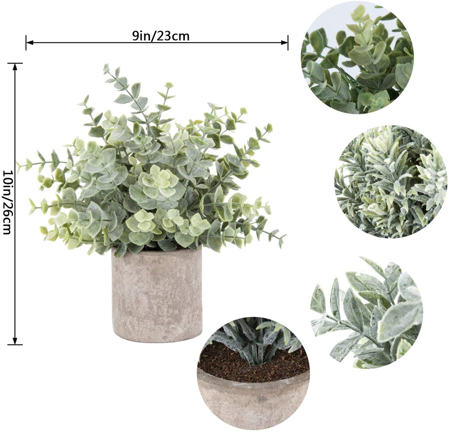 Aldricx® 3 Mini Potted Fake Plants for Home Office Décor