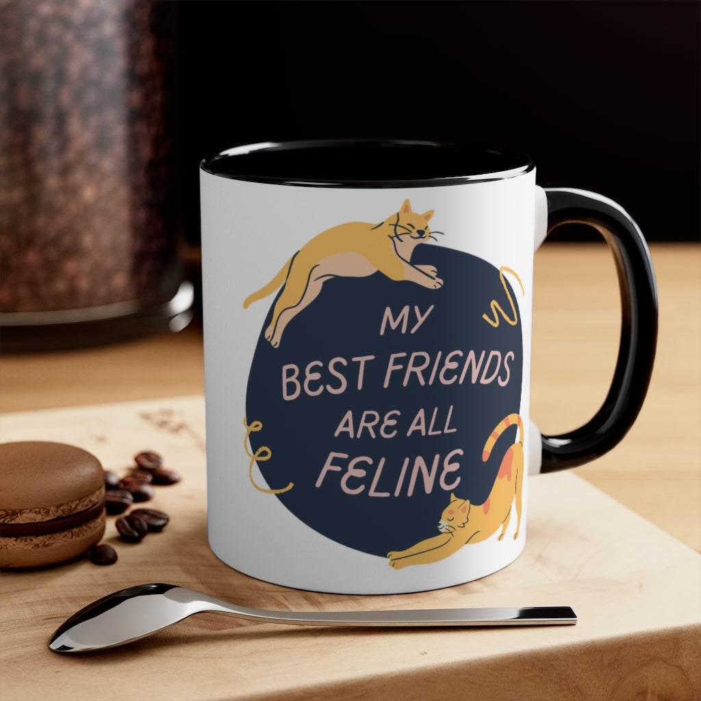 My best friends are feline custom Accent Coffee Mug, 11oz