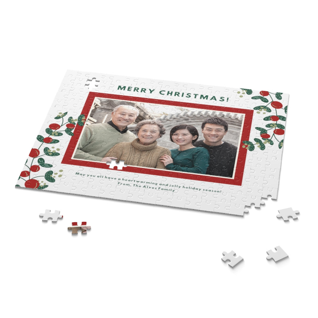 Family picture custom Merry Christmas Personalized Puzzle Photo Gift