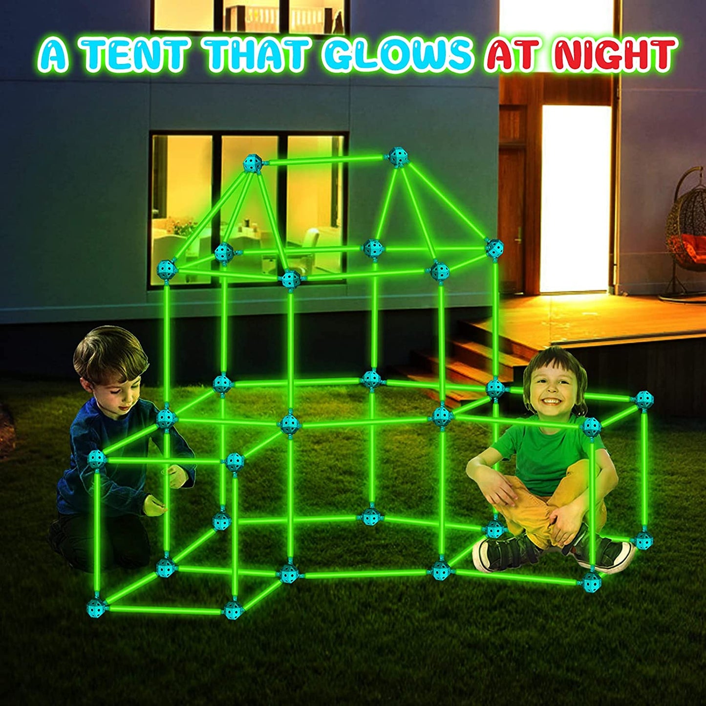 Peachy® Kids Luminous Fort Building Kit for Indoor & Outdoor