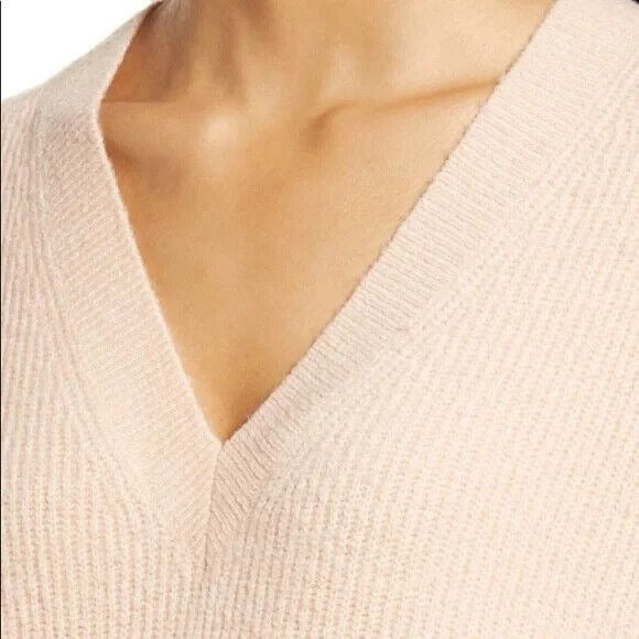 NWT Pink Hero Halogen(R) Cozy V-Neck Tunic Sweater In At Nordstrom Size XX-Large
