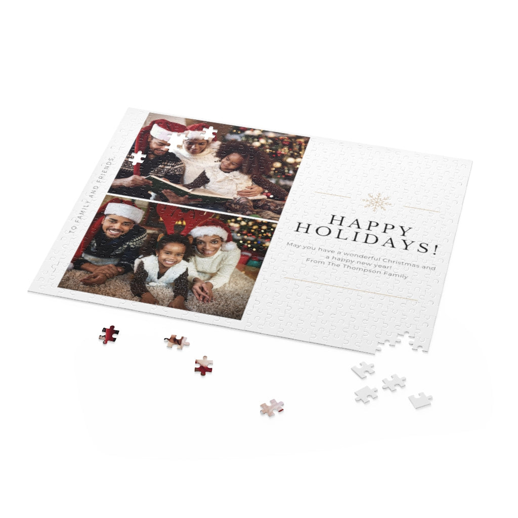 Personalized picture happy holidays Puzzle Photo Gift