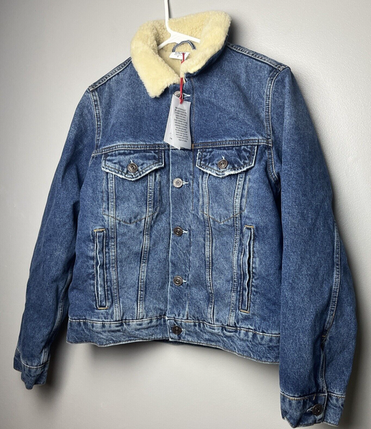BDG Urban Outfitters Sherpa Lined Denim Jacket Size SMALL