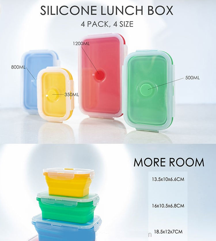 Aldricx® Silicone lunchbox collapsible food storage containers