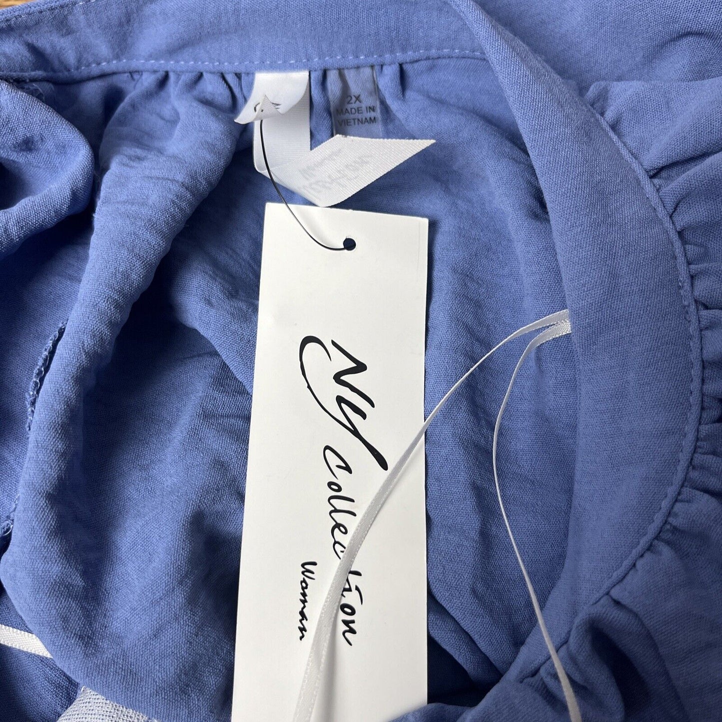NY Collection Women's Long Sleeve Mandarin Collar Blouse Top Size 2X