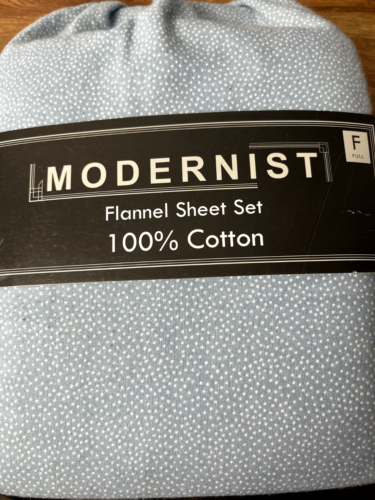 Modernist Flannel Small Dot Cotton Sheet Set - 4 Piece - FULL