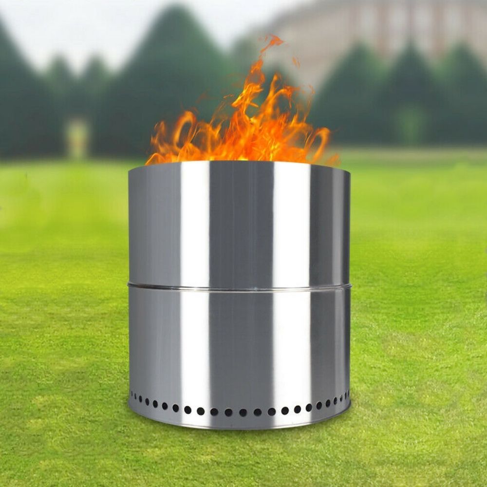 Large Portable Stainless Steel Wood Burning Fire Pit BBQ