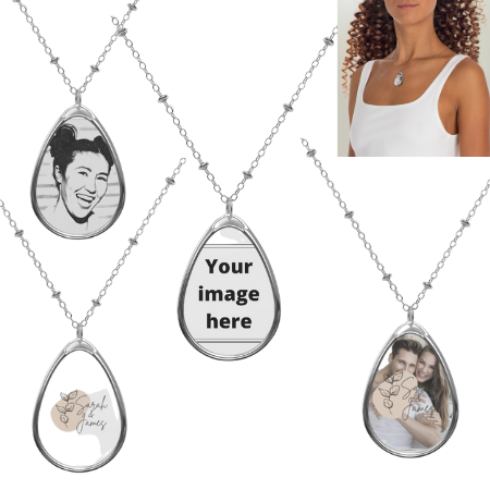 Custom Oval Necklace with Name, Picture or Monogram