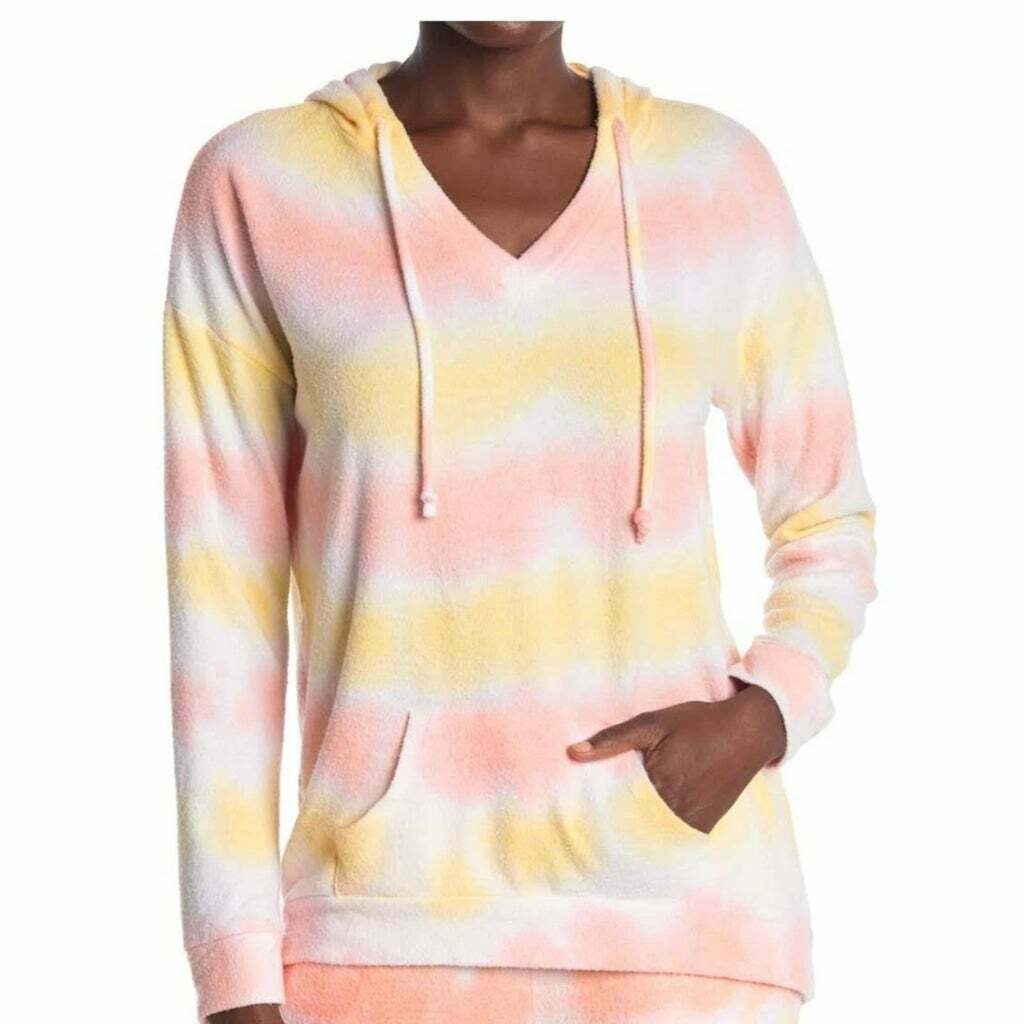 Theo & Spence Tie Dye V-Neck Hoodie Size Small