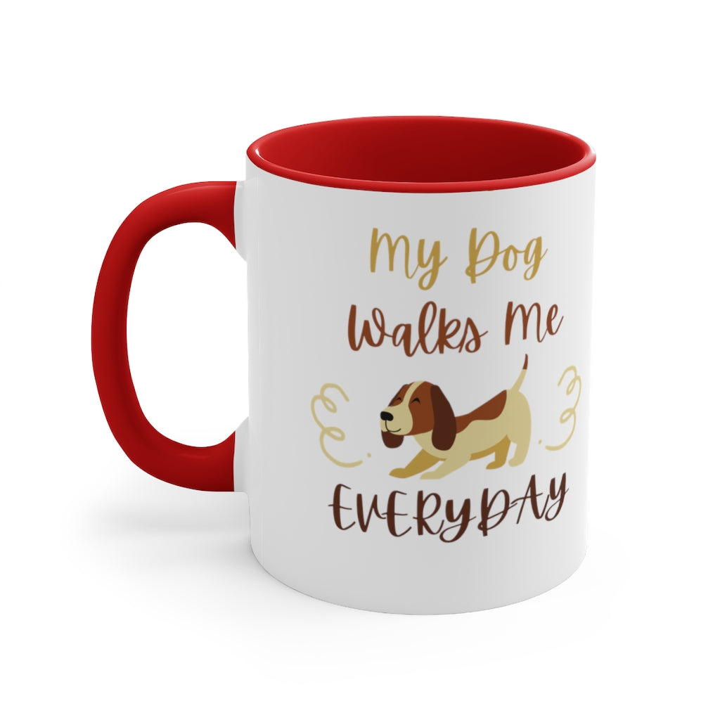 Dog walker Accent Coffee Mug, 11oz